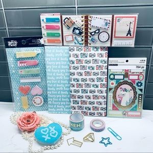 Traveler planner starter Washi stickers paperclip